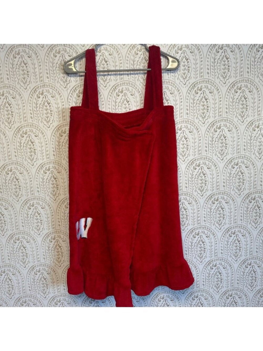 Wisconsin Badgers Red Plush Wrap Robe Towel Style Lounge Wear L XL